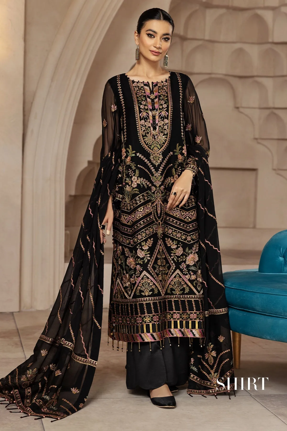 Muberra  | Alizeh Fashion Muhtesem Festive Collection 2022 | Unstitched Embroidered Chiffon Suits