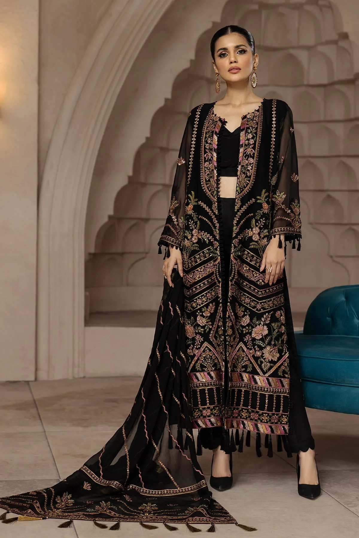 Muberra  | Alizeh Fashion Muhtesem Festive Collection 2022 | Unstitched Embroidered Chiffon Suits