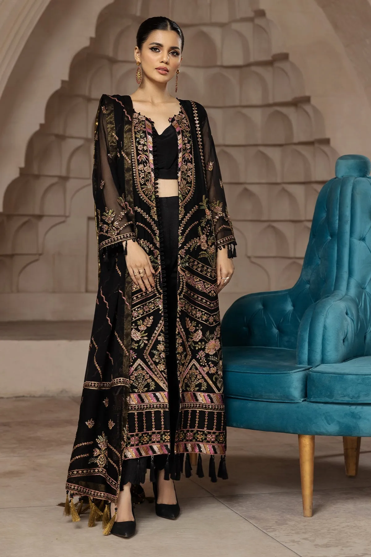 Muberra  | Alizeh Fashion Muhtesem Festive Collection 2022 | Unstitched Embroidered Chiffon Suits