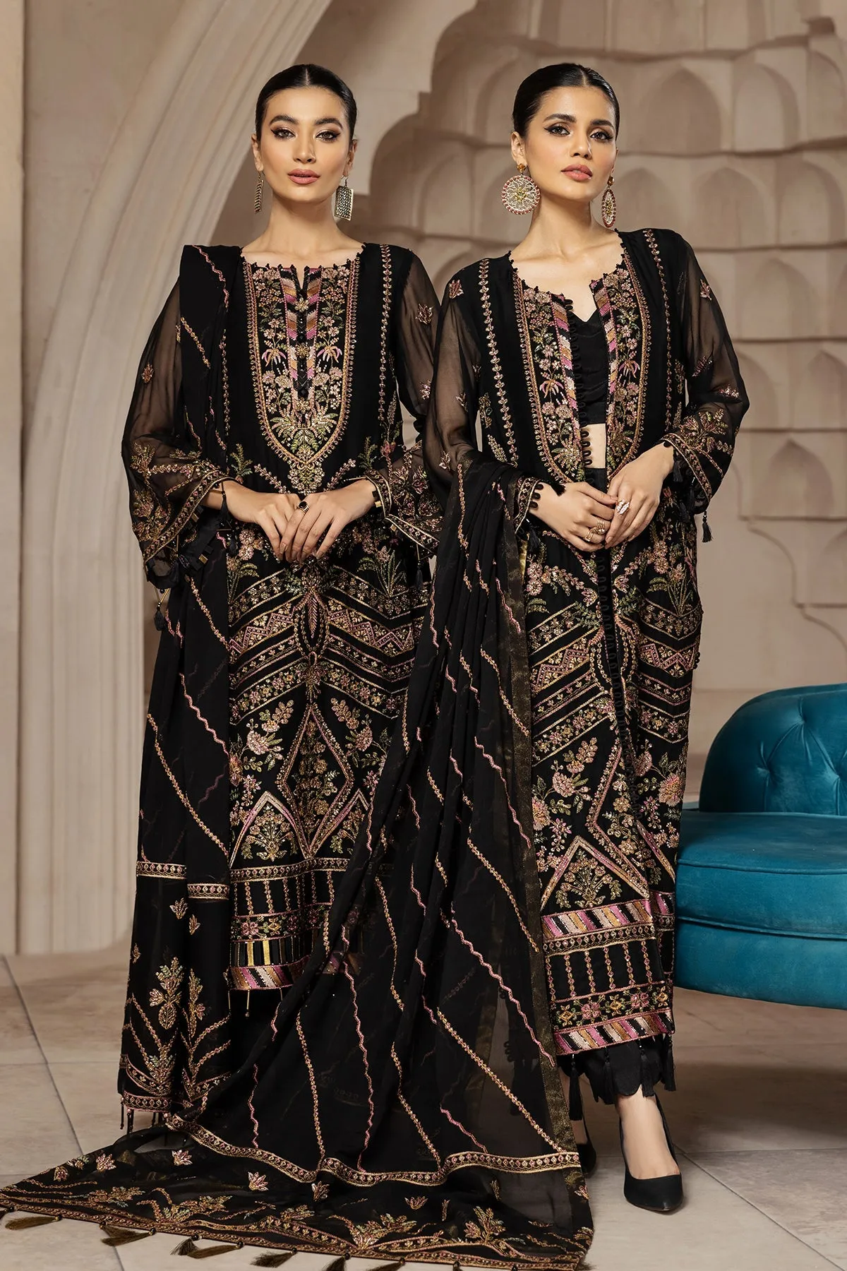 Muberra  | Alizeh Fashion Muhtesem Festive Collection 2022 | Unstitched Embroidered Chiffon Suits