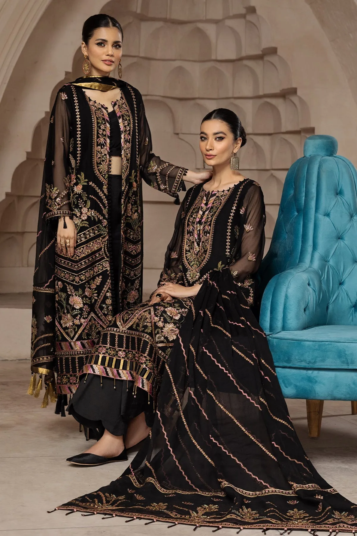 Muberra  | Alizeh Fashion Muhtesem Festive Collection 2022 | Unstitched Embroidered Chiffon Suits