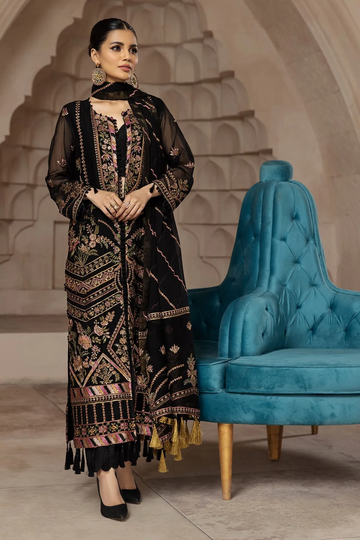 Muberra  | Alizeh Fashion Muhtesem Festive Collection 2022 | Unstitched Embroidered Chiffon Suits