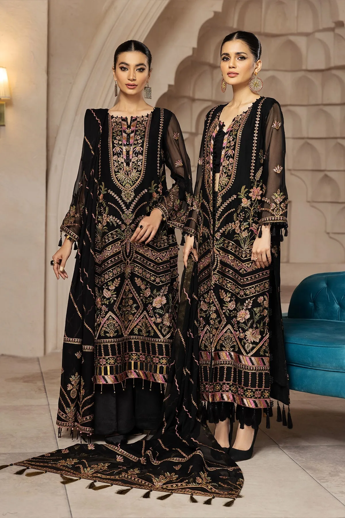 Muberra  | Alizeh Fashion Muhtesem Festive Collection 2022 | Unstitched Embroidered Chiffon Suits