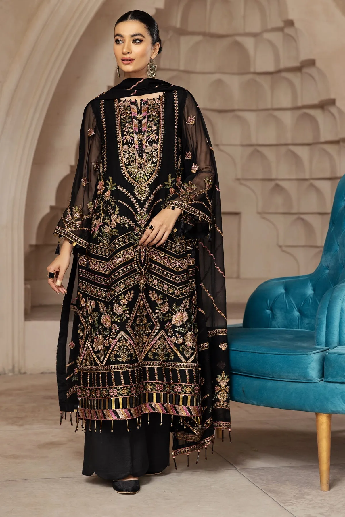 Muberra  | Alizeh Fashion Muhtesem Festive Collection 2022 | Unstitched Embroidered Chiffon Suits