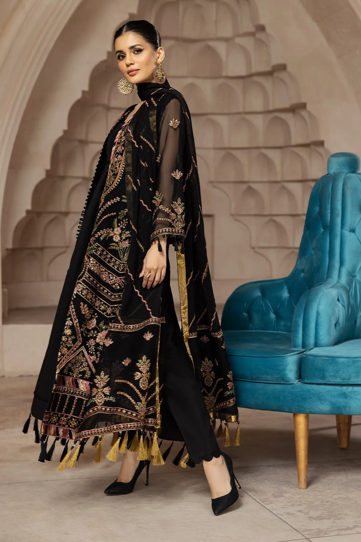 Muberra  | Alizeh Fashion Muhtesem Festive Collection 2022 | Unstitched Embroidered Chiffon Suits