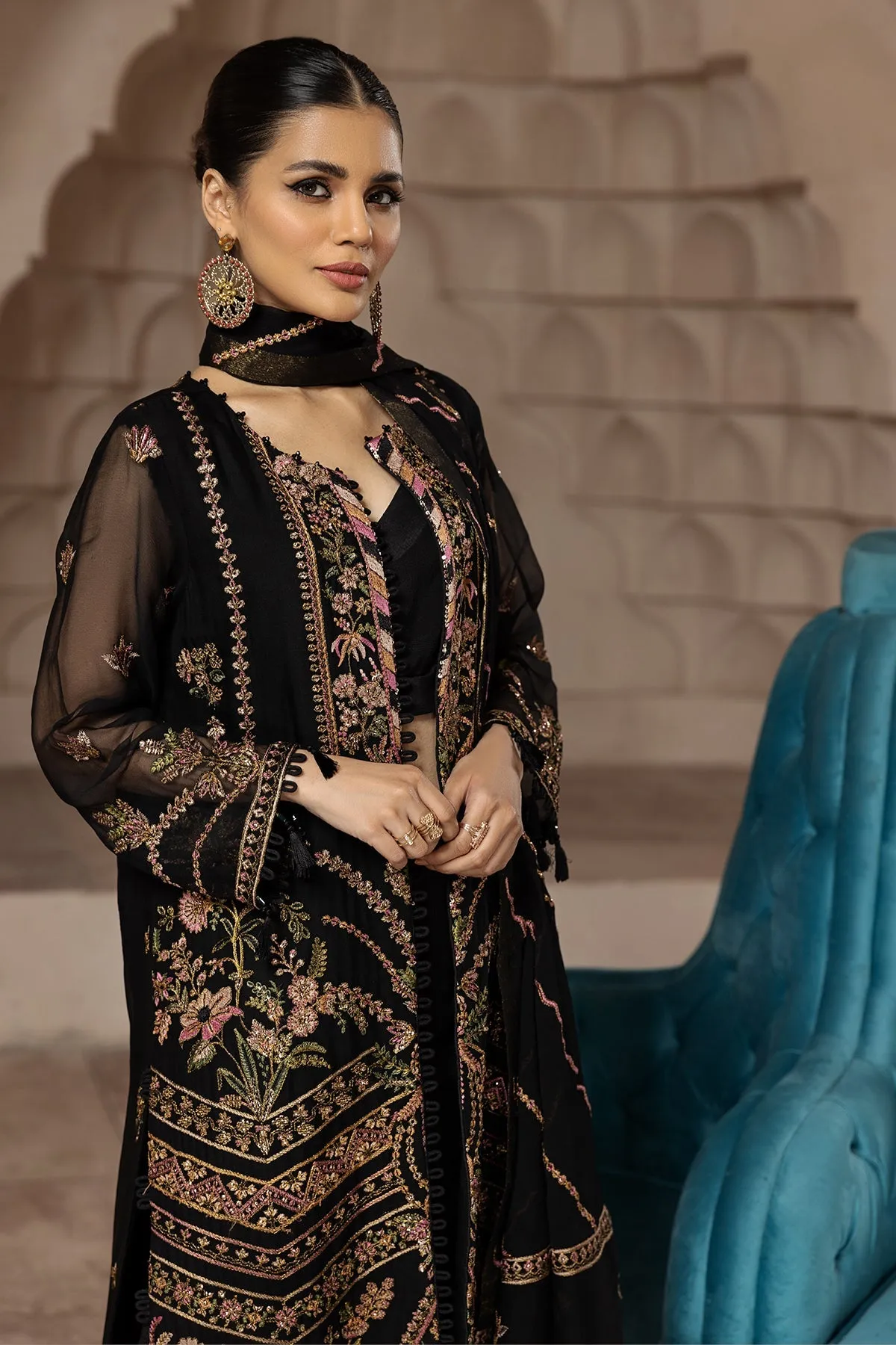 Muberra  | Alizeh Fashion Muhtesem Festive Collection 2022 | Unstitched Embroidered Chiffon Suits