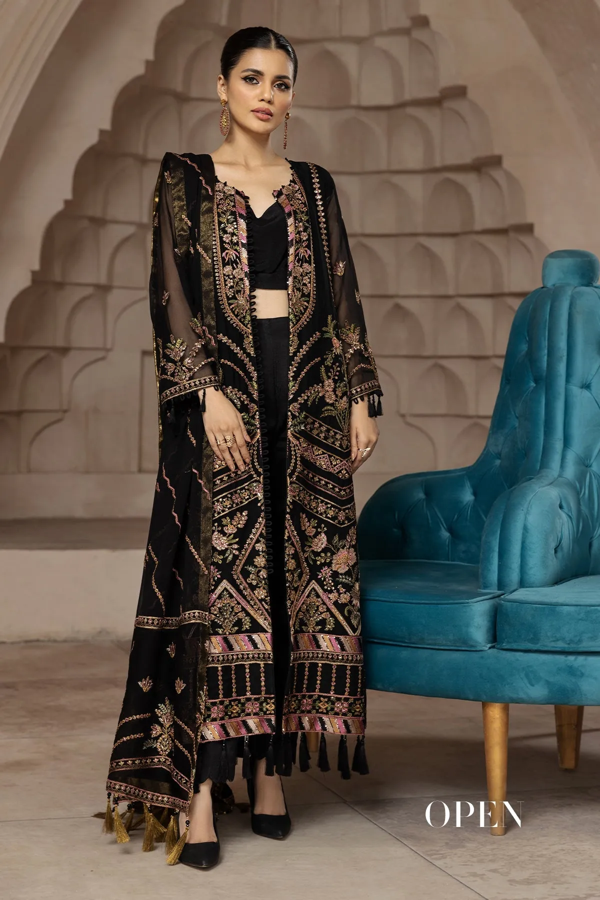 Muberra  | Alizeh Fashion Muhtesem Festive Collection 2022 | Unstitched Embroidered Chiffon Suits