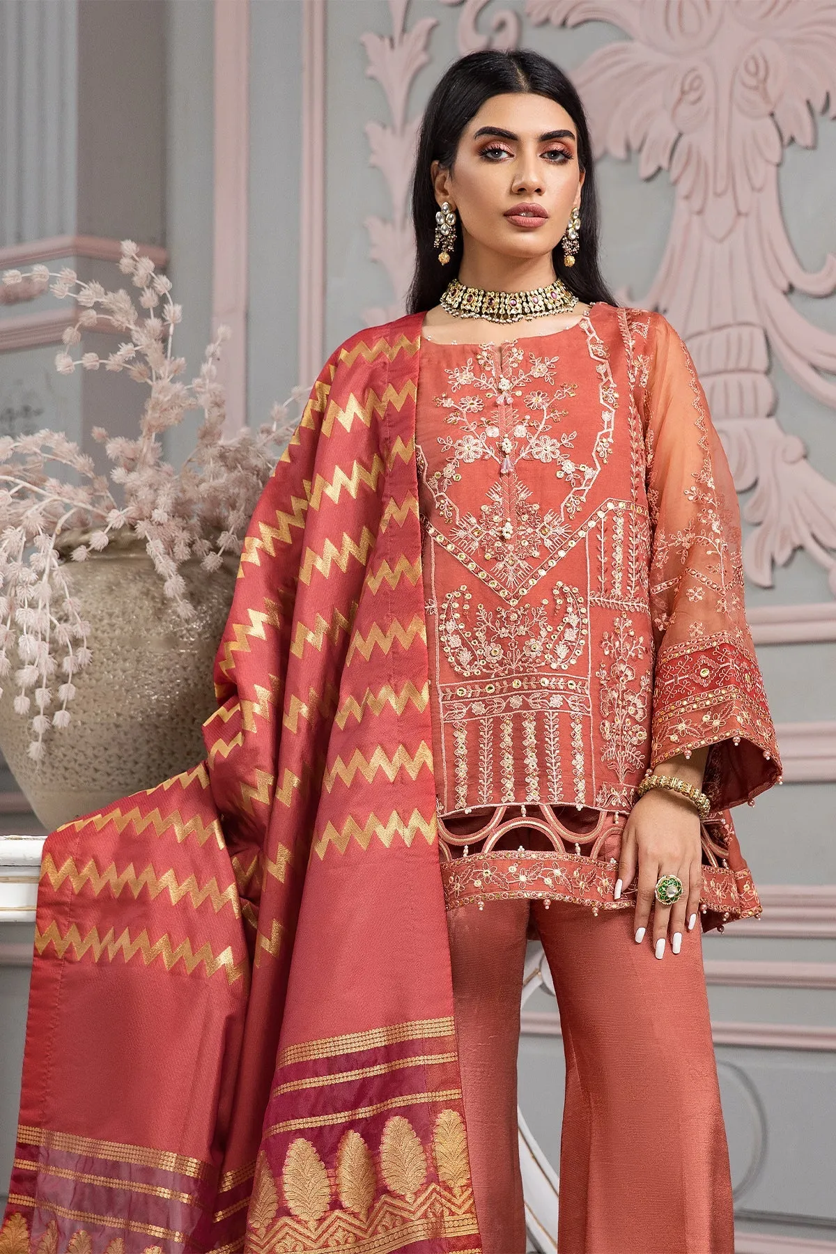 Naranj Alizeh Fashion Vasl-e-Meeras Festive Edition 2022 | Unstitched Embroidered Organza Suits