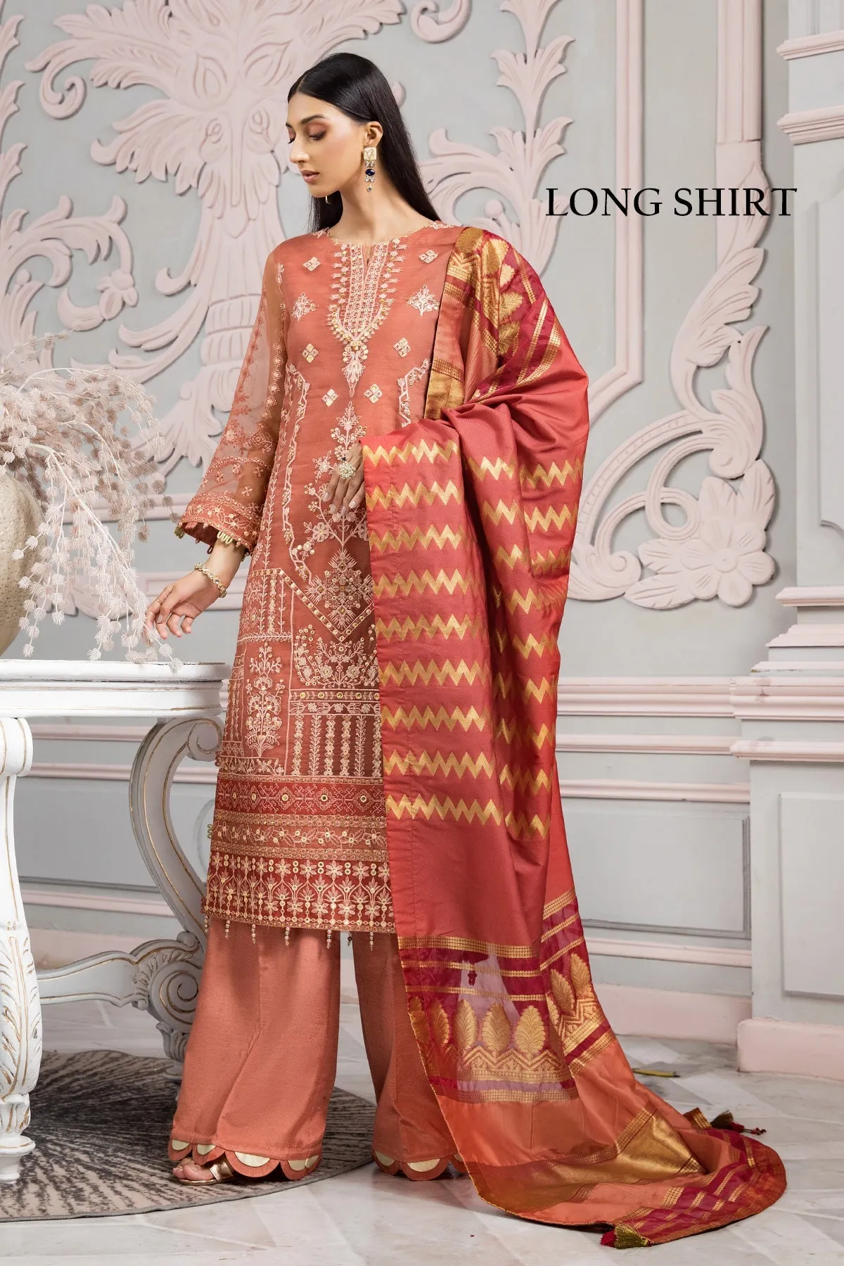 Naranj Alizeh Fashion Vasl-e-Meeras Festive Edition 2022 | Unstitched Embroidered Organza Suits