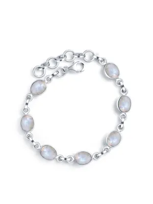 Natural Turquoise&Rainbow Moonstone Bracelet