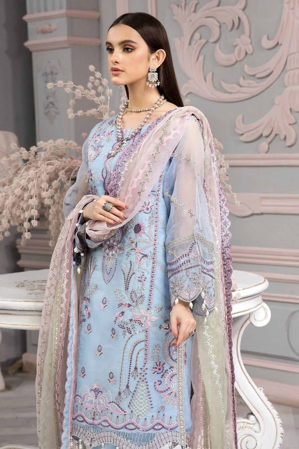 Neel Alizeh Fashion Vasl-e-Meeras Festive Edition 2022 | Unstitched Embroidered Organza Suits