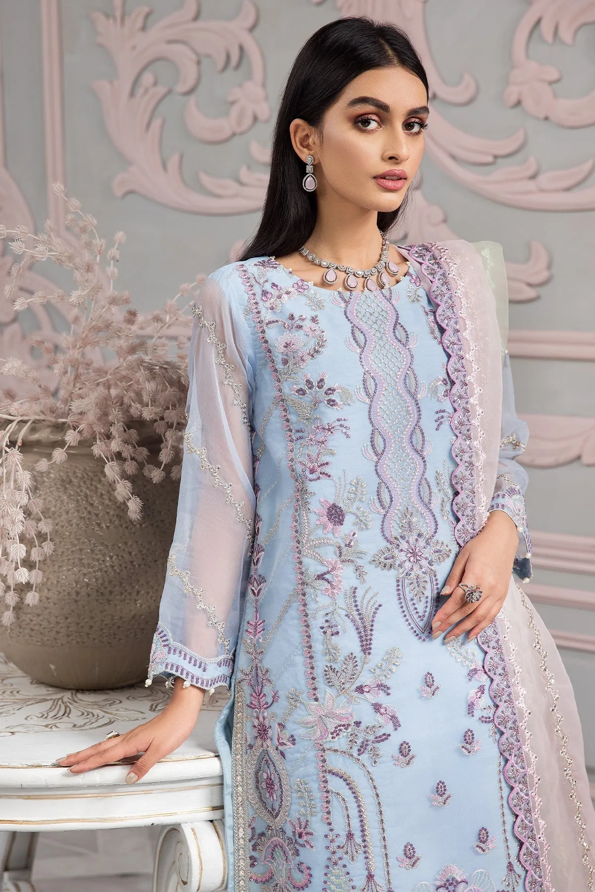 Neel Alizeh Fashion Vasl-e-Meeras Festive Edition 2022 | Unstitched Embroidered Organza Suits