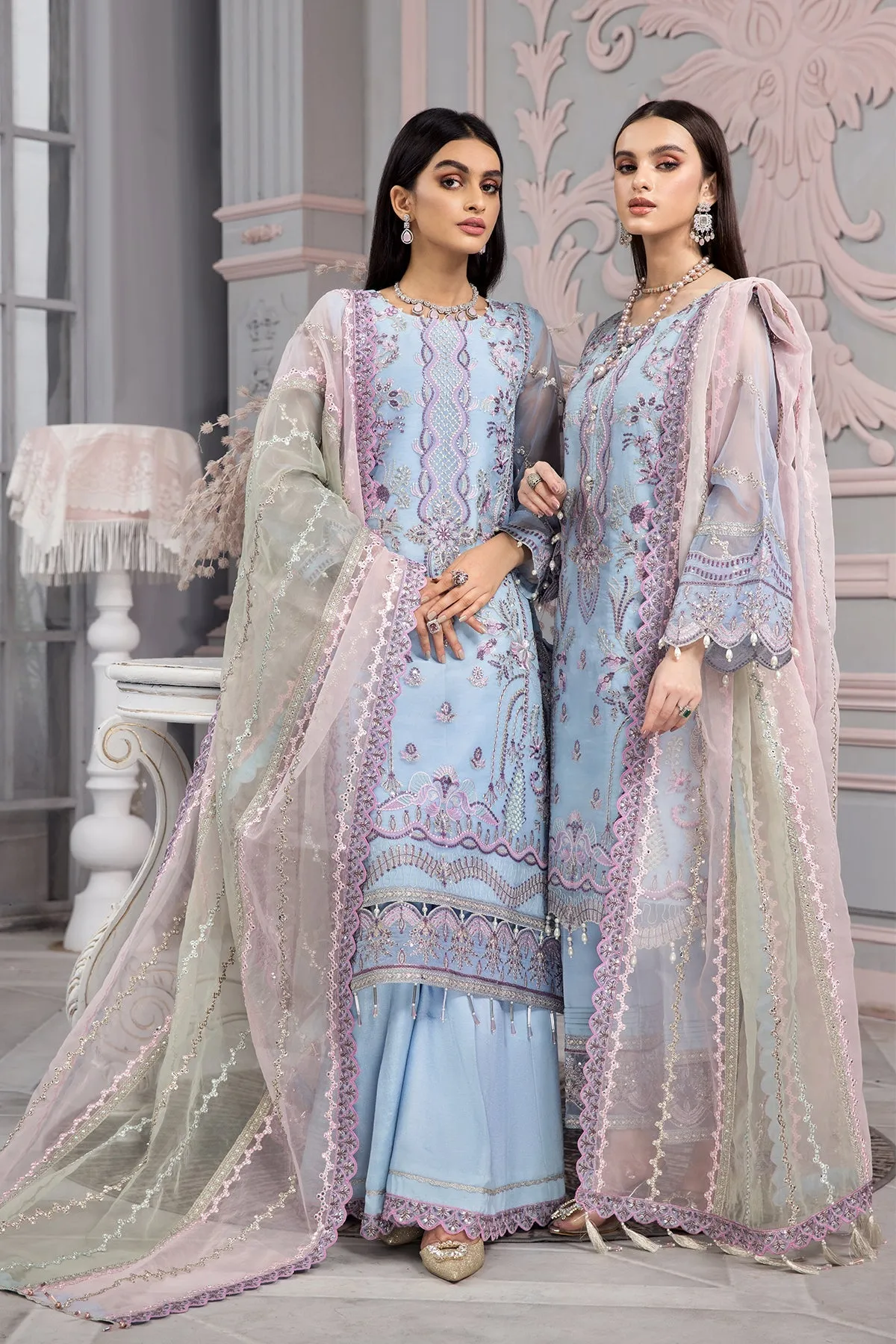 Neel Alizeh Fashion Vasl-e-Meeras Festive Edition 2022 | Unstitched Embroidered Organza Suits
