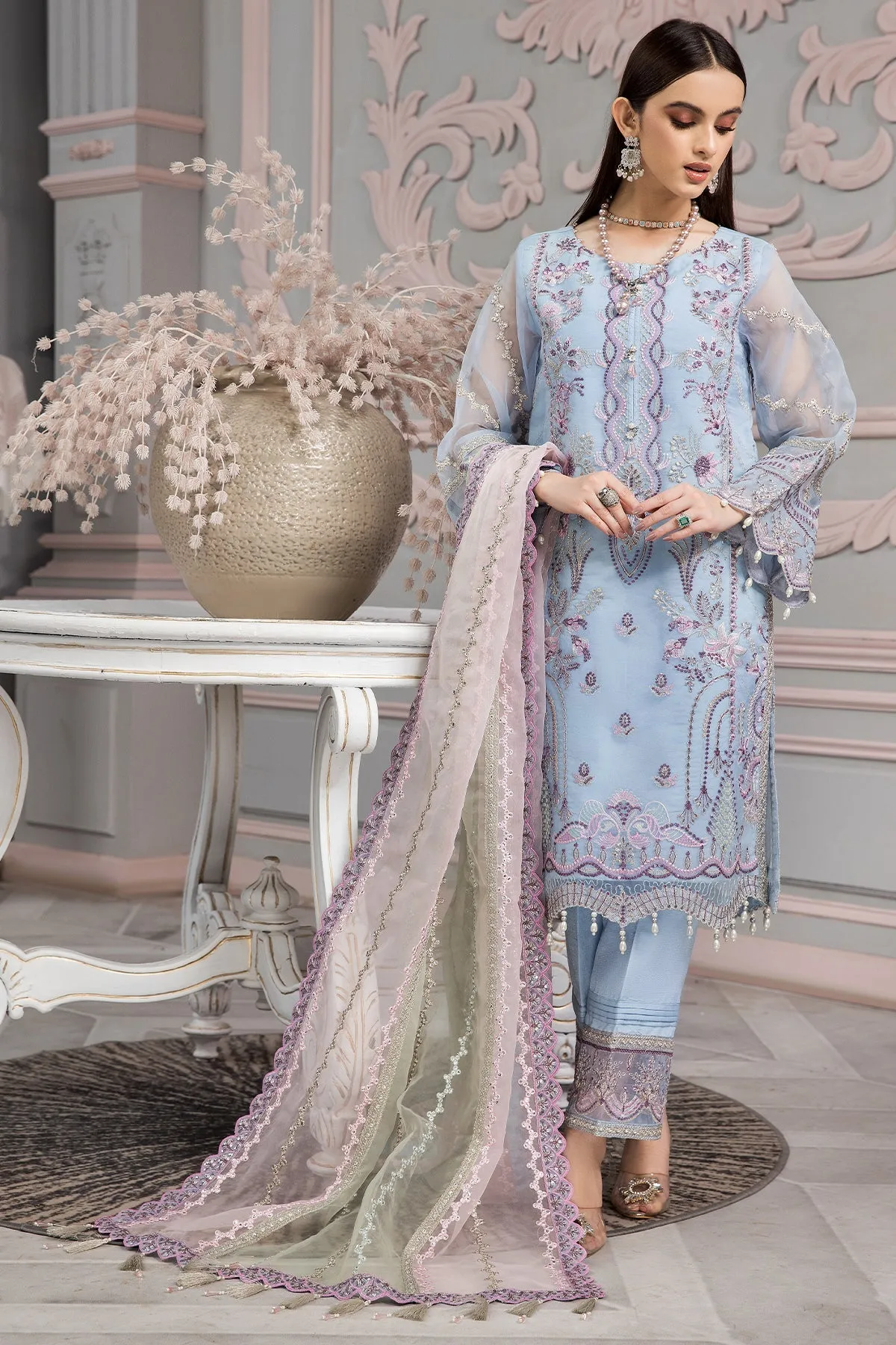 Neel Alizeh Fashion Vasl-e-Meeras Festive Edition 2022 | Unstitched Embroidered Organza Suits