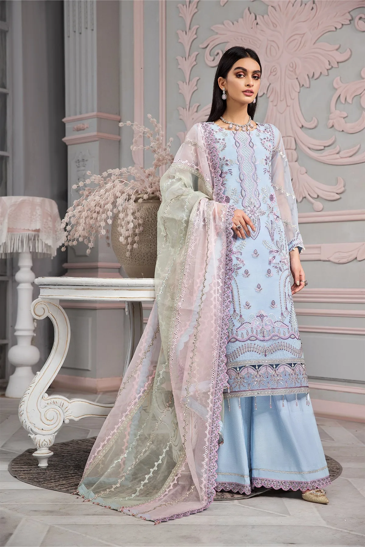 Neel Alizeh Fashion Vasl-e-Meeras Festive Edition 2022 | Unstitched Embroidered Organza Suits