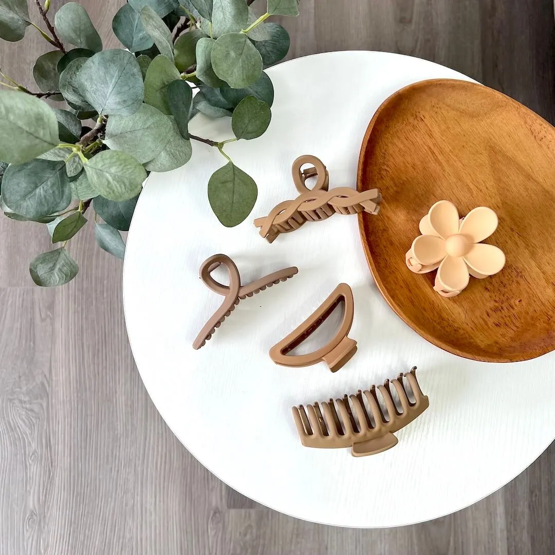 Neutral 5 Pcs Fashion Hair Claw Clips