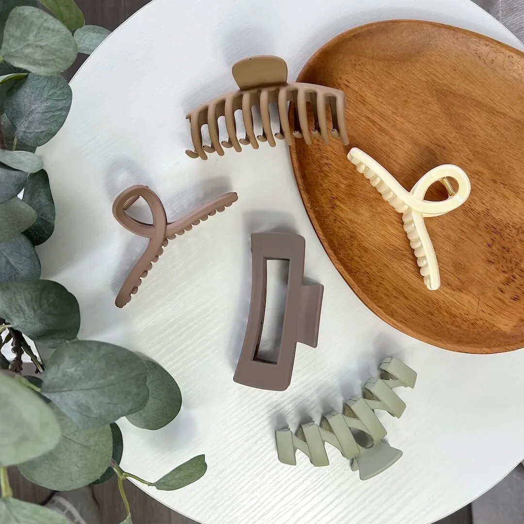 Neutral 5 Pcs Fashion Hair Claw Clips