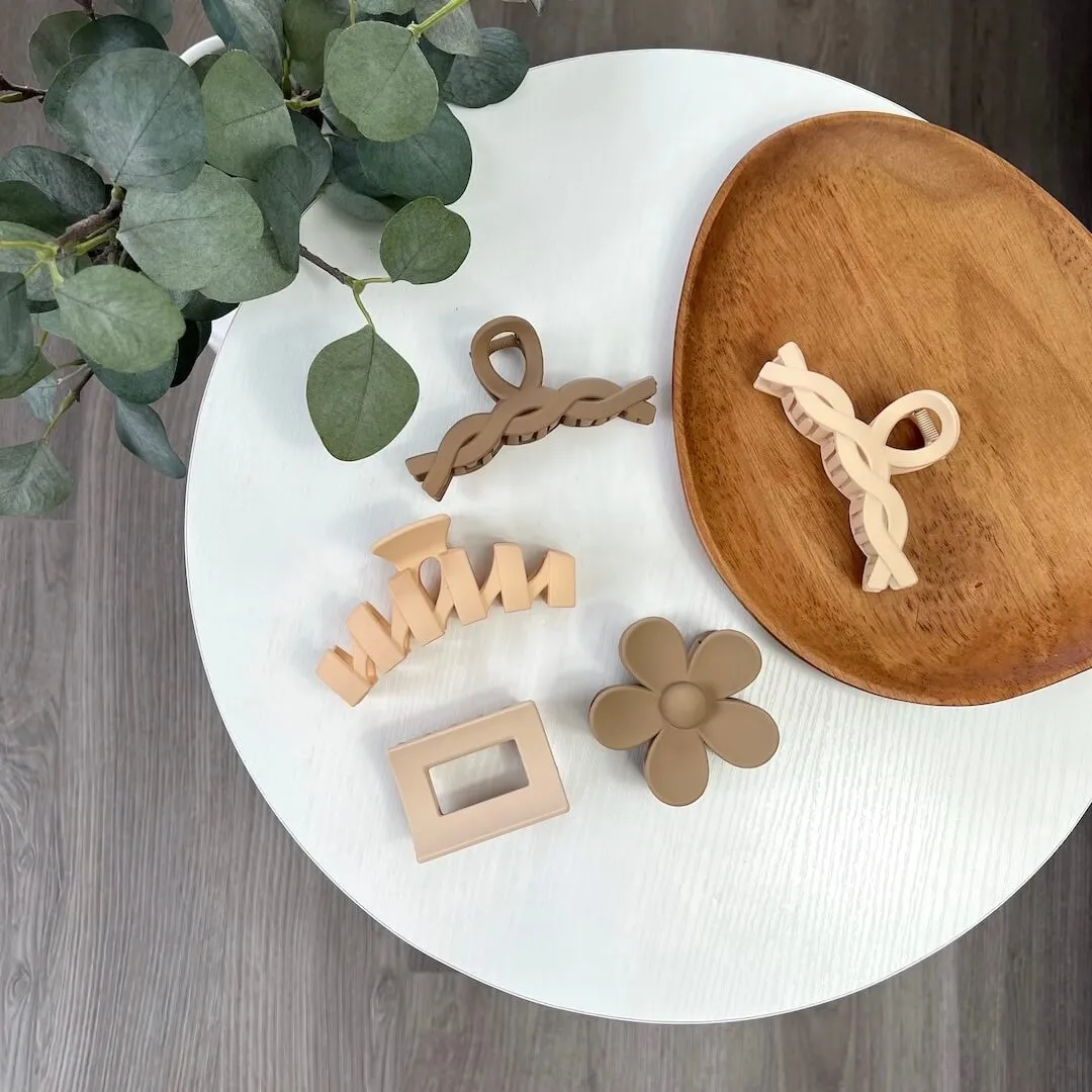 Neutral 5 Pcs Fashion Hair Claw Clips