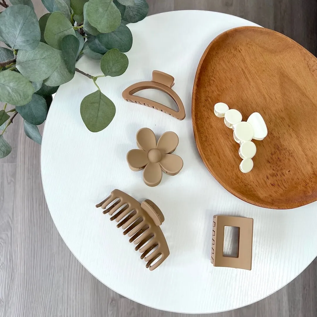 Neutral 5 Pcs Fashion Hair Claw Clips