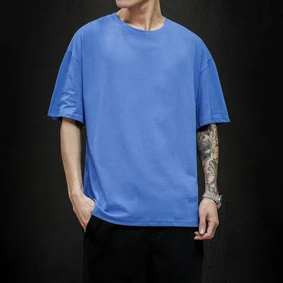 New Summer Men T Shirt Fashion Solid T Shirt Men  Short Sleeve Casual Cotton Men s Streetwear Top Tees