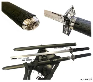 Ninja Double Twin Sword Set with Double Shoulder Sheath