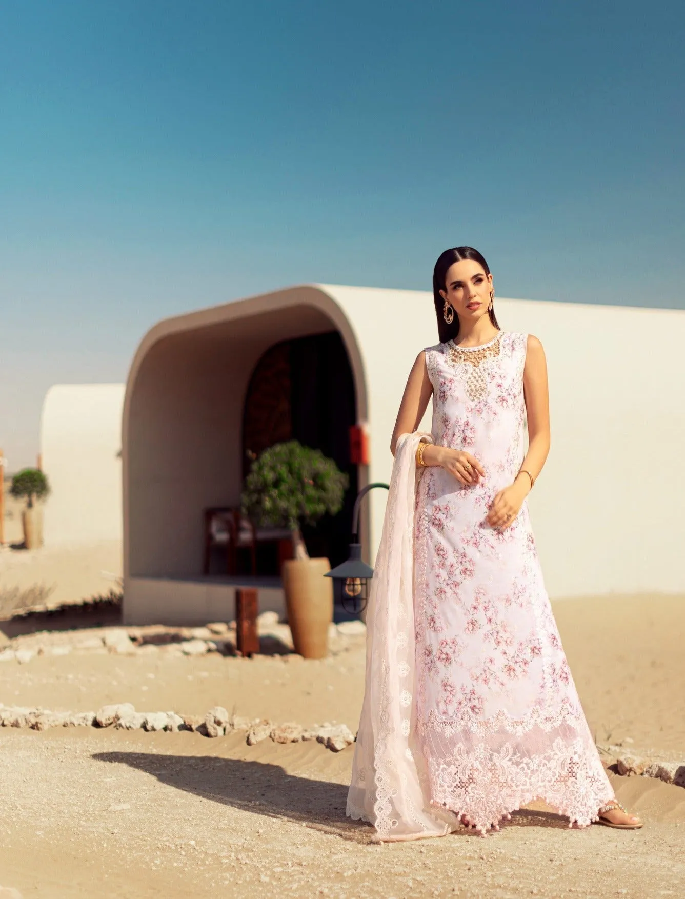 Noor by Saadia Asad Eid Handwork Laserkari Lawn – D5