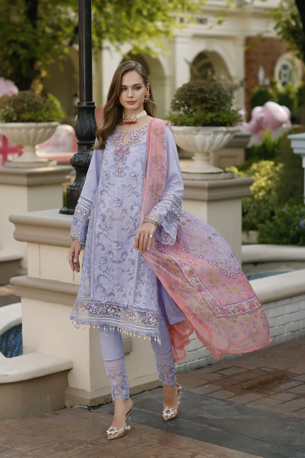 Noor by Saadia Asad | Eid Handwork Schiffli Laserkari '23 | D2-IRIS