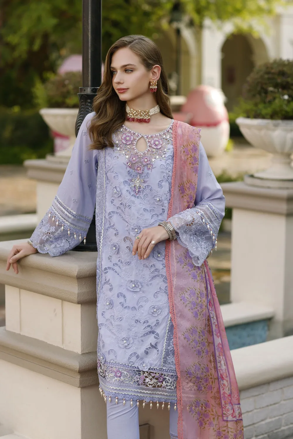Noor by Saadia Asad | Eid Handwork Schiffli Laserkari '23 | D2-IRIS