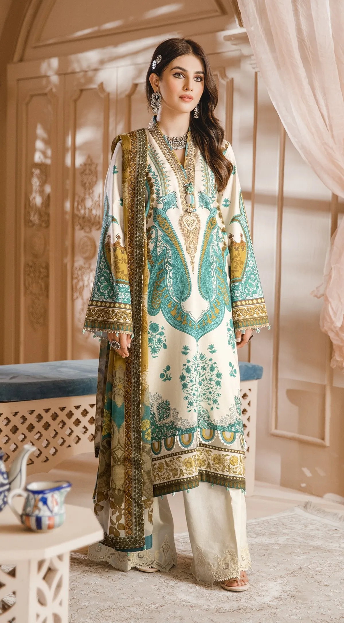 NUREH | Anaya Noor Bano Cambric Collection '21 | Unstitched Embroidered Cambric Suits