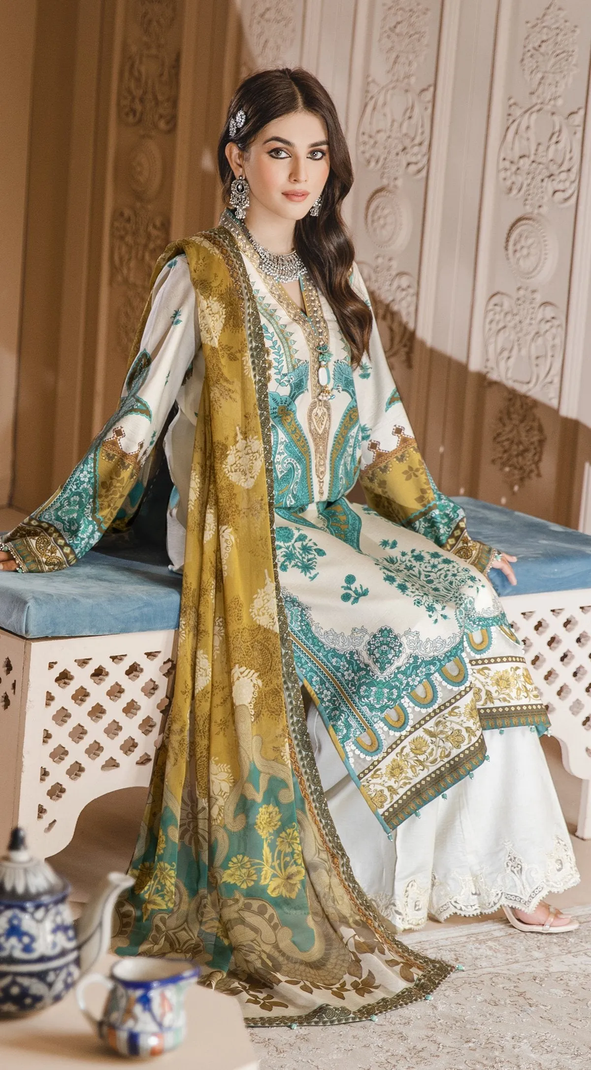 NUREH | Anaya Noor Bano Cambric Collection '21 | Unstitched Embroidered Cambric Suits