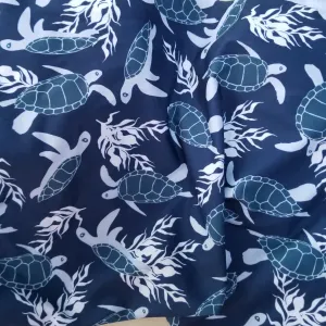 Nylon Spandex Sea Turtles in Kauai Activewear/Swimwear Blue Knit- Sold by the yard