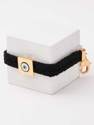 Outhouse   -   Eye Promise Protego Suede Bracelet In Gold