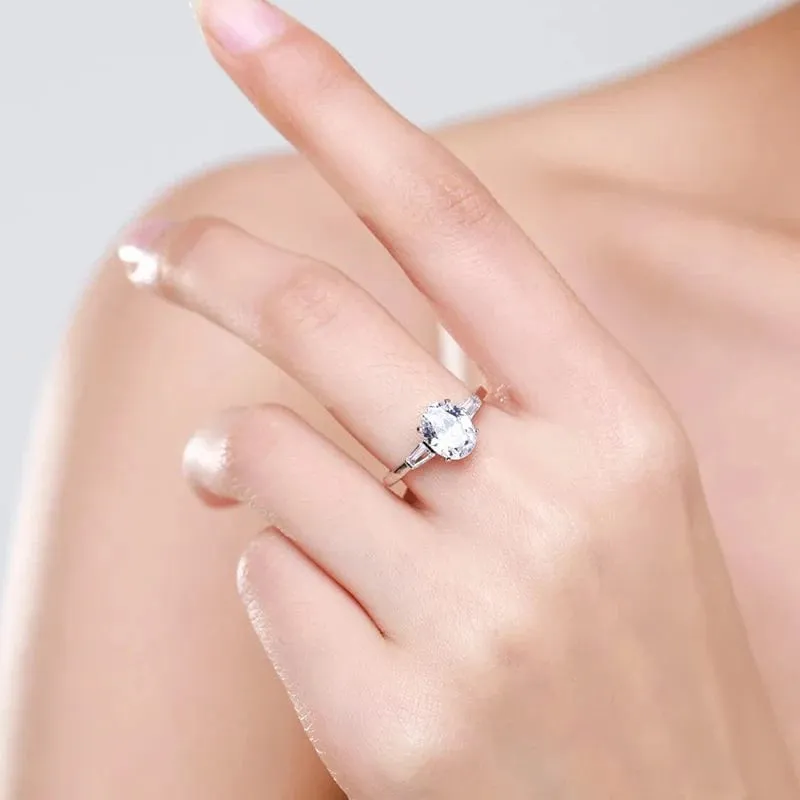 Oval Zircon Ring for Wedding Accessories