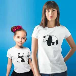 Panda - Short Sleeve Graphic Matching Shirts set for Mommy and Me