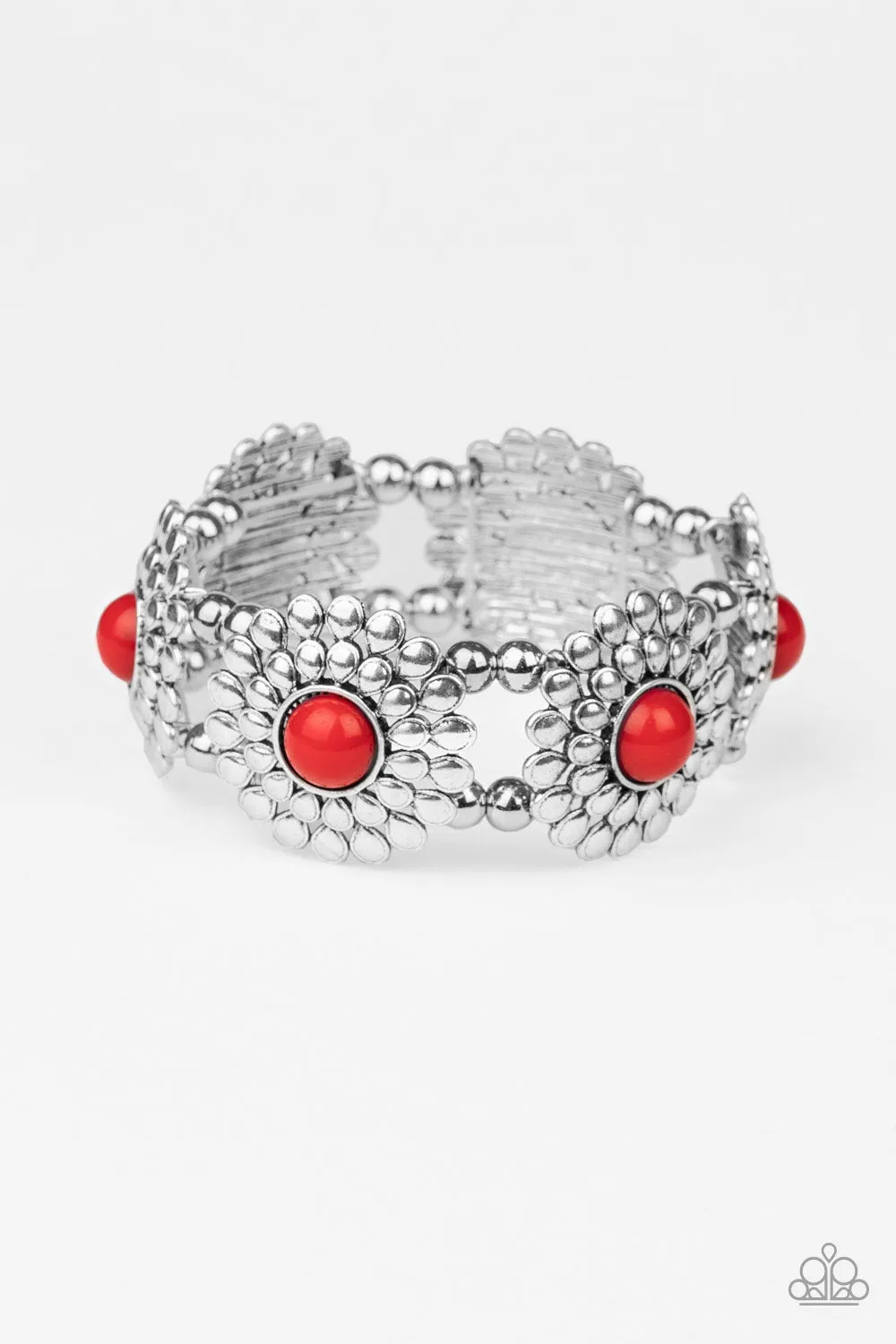 Paparazzi Accessories - Bountiful Blossoms - Red Bracelet