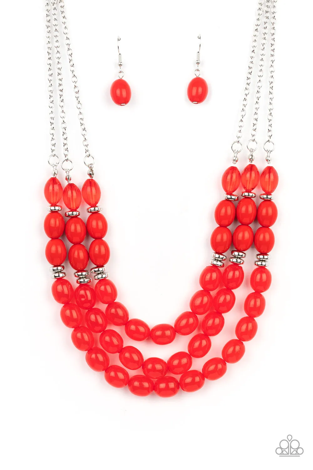 Paparazzi - Coastal Cruise - Red Necklace - Paparazzi Accessories