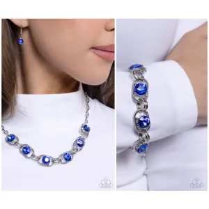 Paparazzi Serrated Sensation Necklace Blue & Serrated Secret Bracelet Blue