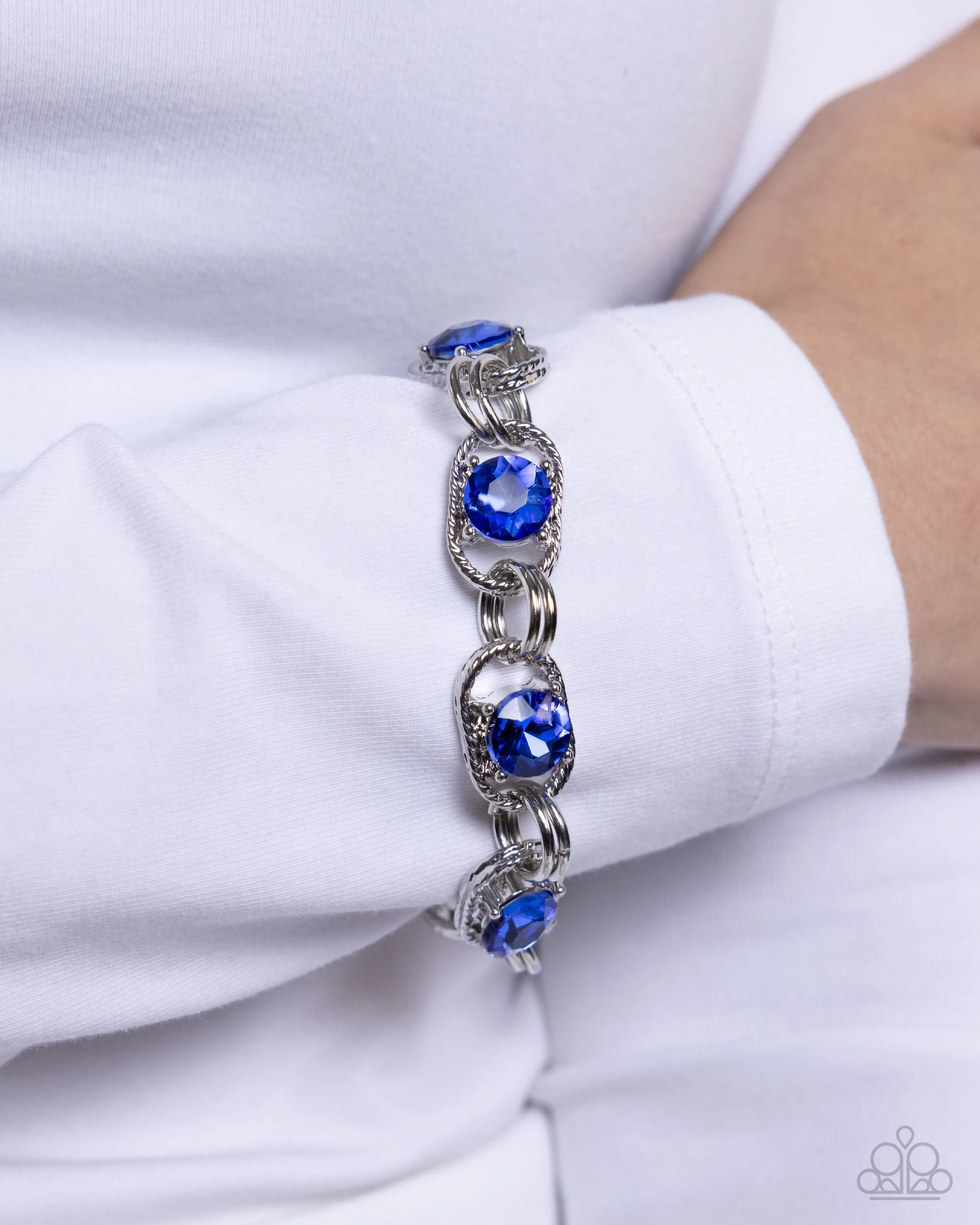 Paparazzi Serrated Sensation Necklace Blue & Serrated Secret Bracelet Blue