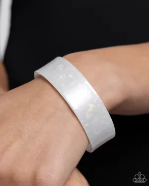 Pastel Pairing - White Bracelet- Paparazzi Accessories