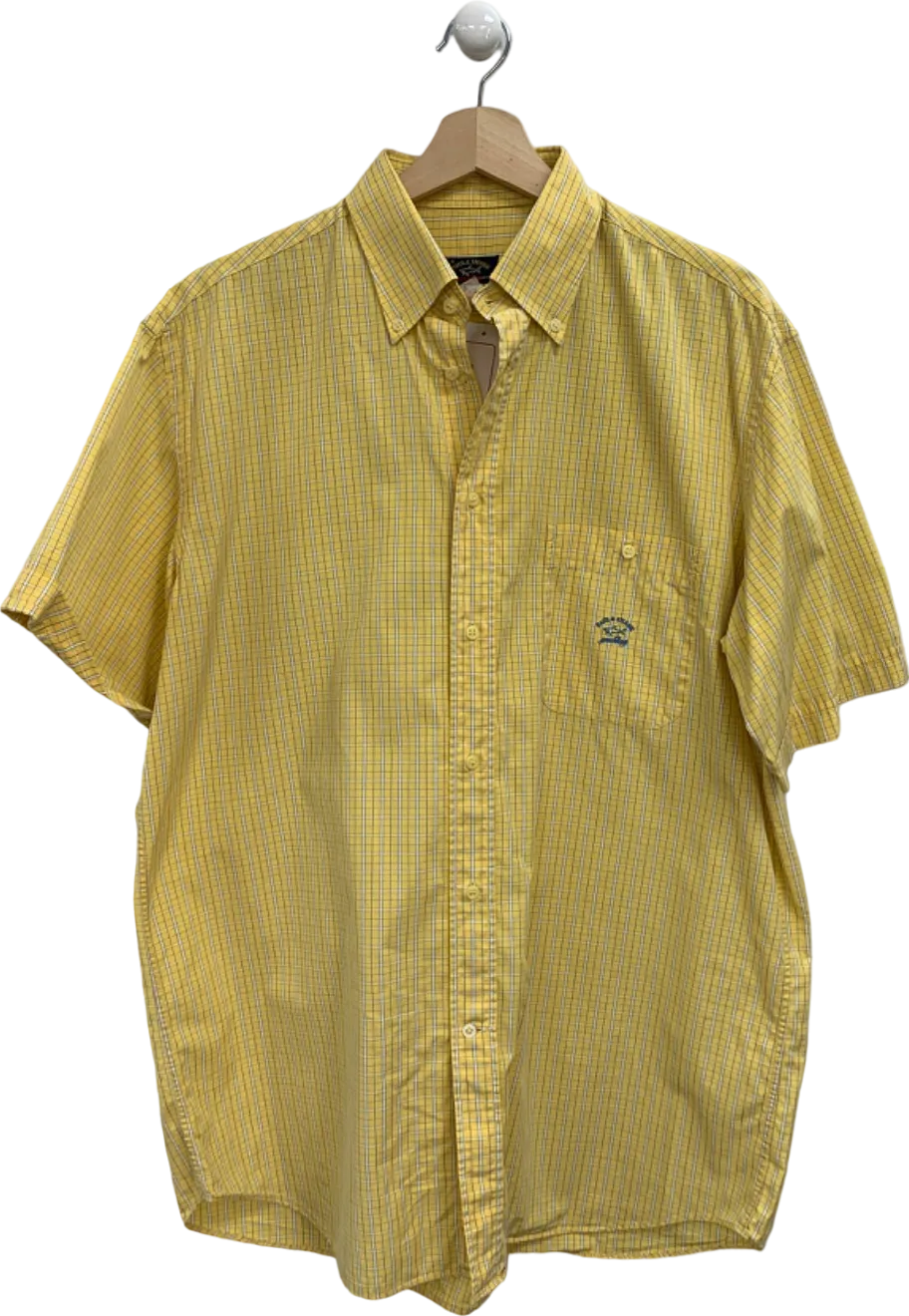 Paul & Shark Yellow Checkered Short Sleeve Shirt 42