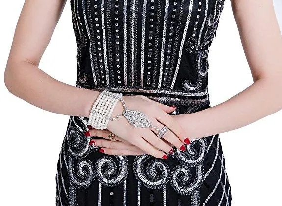Pearl Bracelet Gatsby 20s Flapper Accessories Jewelry|JaosWish