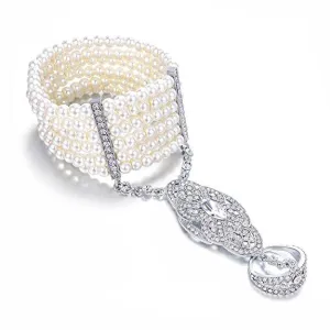 Pearl Bracelet Gatsby 20s Flapper Accessories Jewelry|JaosWish