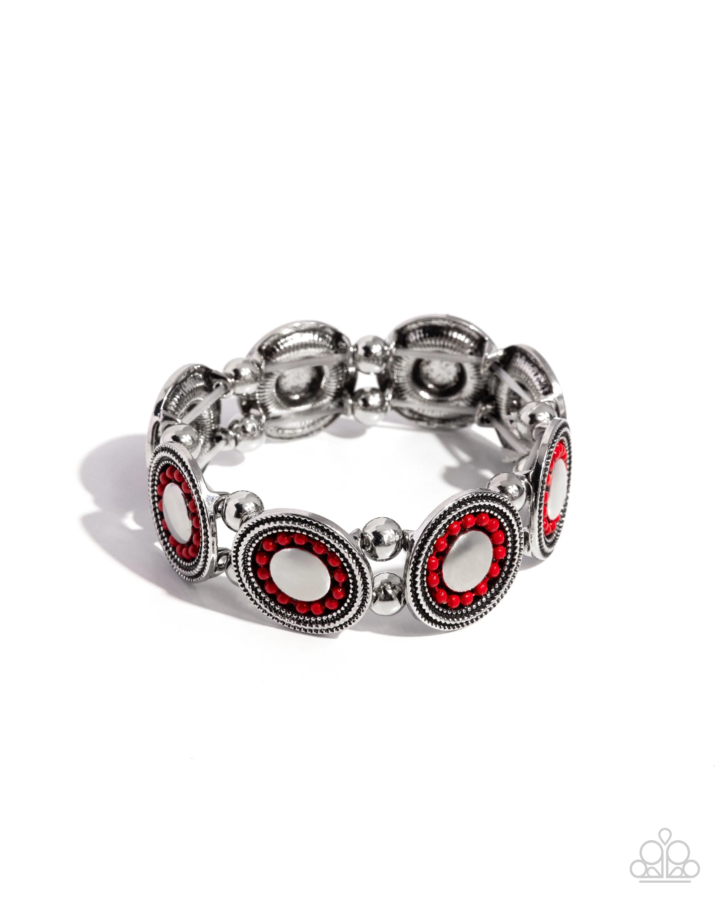 Pendant Paladin - Red Bracelet - Paparazzi Accessories