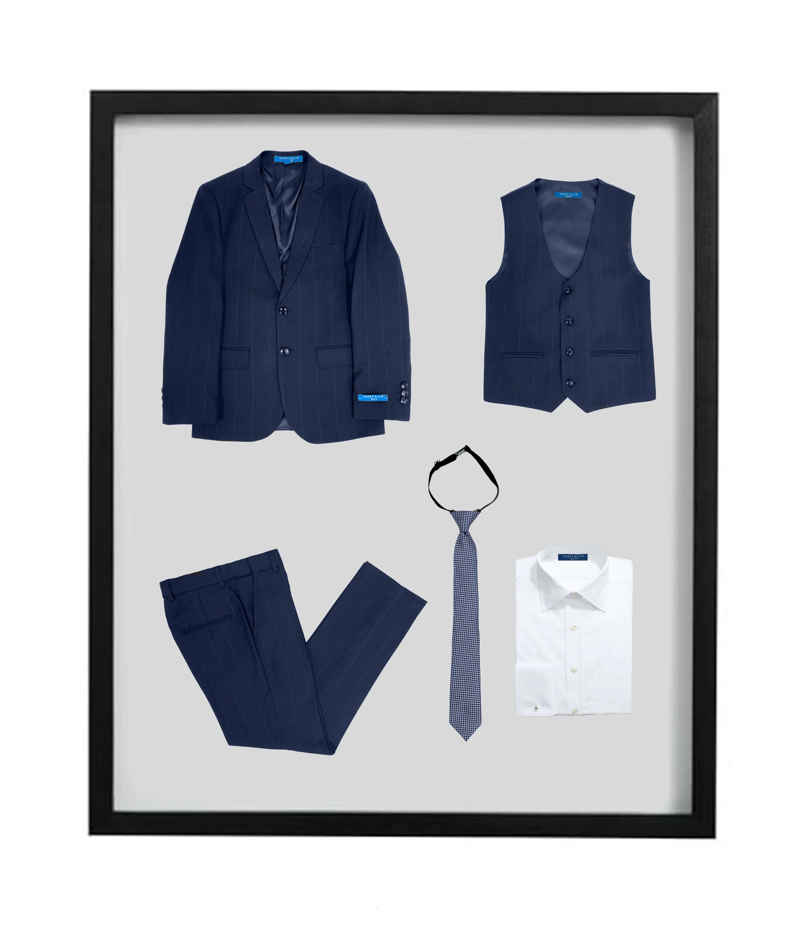 Perry Ellis Boy's 5pc Windowpane Suit