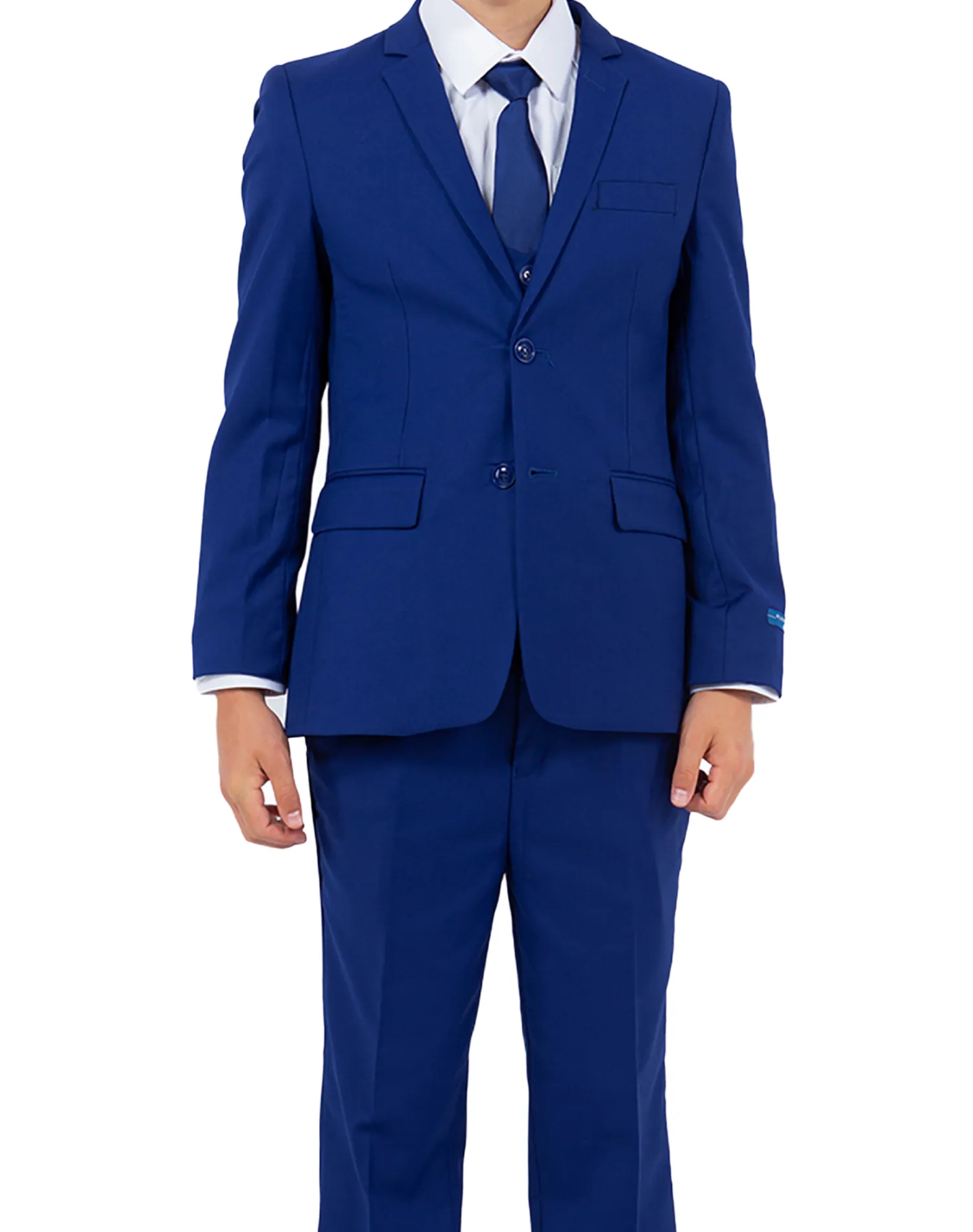 Perry Ellis Portfolio Solid 5 Piece Boy's Suit - Royal Blue