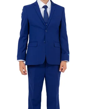 Perry Ellis Portfolio Solid 5 Piece Boy's Suit - Royal Blue