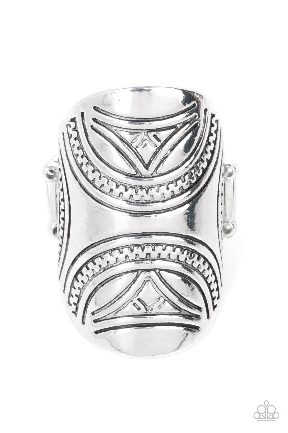 Pharaoh Party - Silver Ring - Paparazzi Accessories