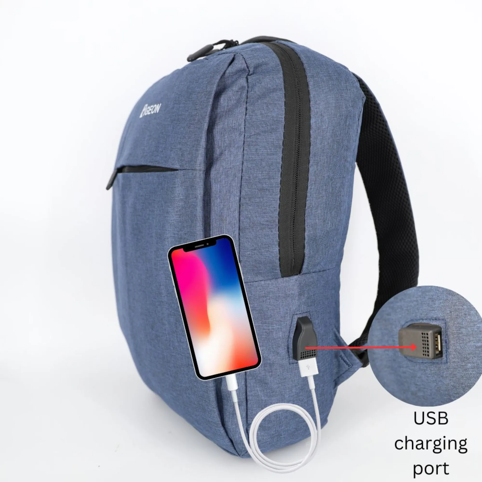 PIGEON Laptop Backpack for Business with USB port and Powerbank cable
