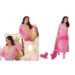 Pink Georgette Semi Stitched Salwar Suits dress Alpita - 1808