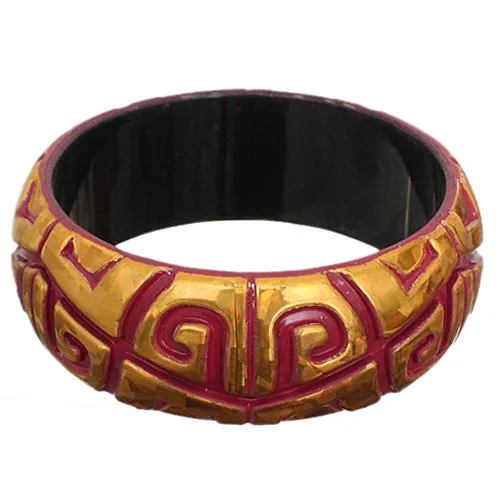 Pink Gold Iridescent Swirl Bangle Bracelet
